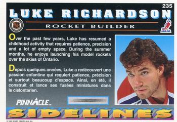 1992-93 Pinnacle Canadian #235 Luke Richardson Back