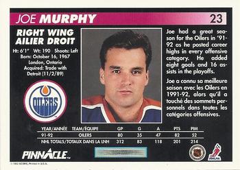 1992-93 Pinnacle Canadian #23 Joe Murphy Back