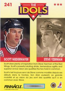 1992-93 Pinnacle Canadian #241 Scott Niedermayer / Steve Yzerman Back