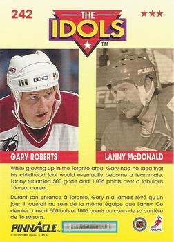 1992-93 Pinnacle Canadian #242 Gary Roberts / Lanny McDonald Back