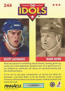 1992-93 Pinnacle Canadian #244 Scott Lachance / Mark Howe Back