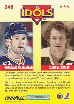 1992-93 Pinnacle Canadian #248 Brendan Shanahan / Darryl Sittler Back