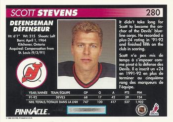 1992-93 Pinnacle Canadian #280 Scott Stevens Back