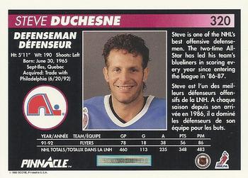 1992-93 Pinnacle Canadian #320 Steve Duchesne Back