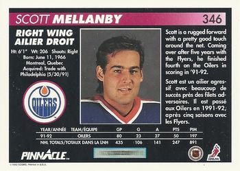 1992-93 Pinnacle Canadian #346 Scott Mellanby Back