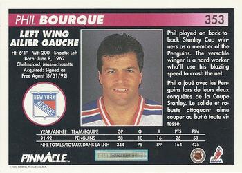 1992-93 Pinnacle Canadian #353 Phil Bourque Back