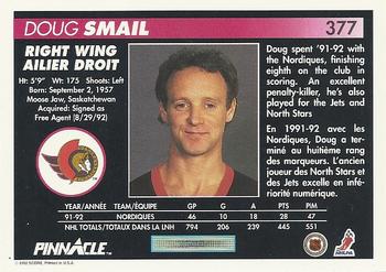 1992-93 Pinnacle Canadian #377 Doug Smail Back