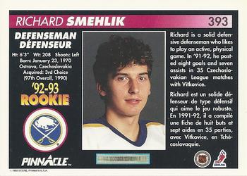 1992-93 Pinnacle Canadian #393 Richard Smehlik Back