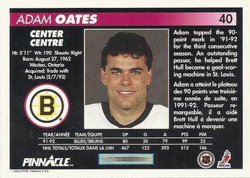 1992-93 Pinnacle Canadian #40 Adam Oates Back