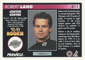 1992-93 Pinnacle Canadian #411 Robert Lang Back