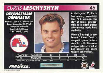 1992-93 Pinnacle Canadian #46 Curtis Leschyshyn Back