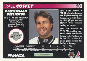 1992-93 Pinnacle Canadian #50 Paul Coffey Back