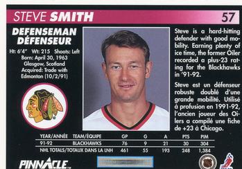 1992-93 Pinnacle Canadian #57 Steve Smith Back
