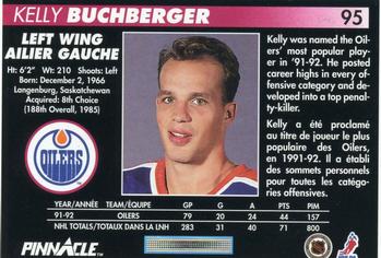 1992-93 Pinnacle Canadian #95 Kelly Buchberger Back