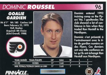 1992-93 Pinnacle Canadian #96 Dominic Roussel Back