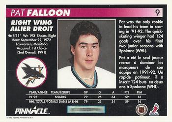 1992-93 Pinnacle Canadian #9 Pat Falloon Back