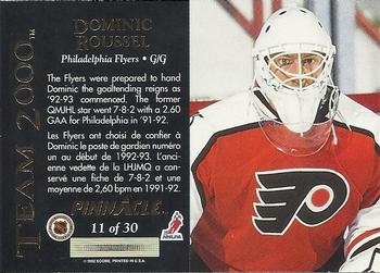 1992-93 Pinnacle Canadian - Team 2000 #11 Dominic Roussel Back