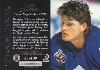 1992-93 Pinnacle Canadian - Team 2000 #23 Rob Pearson Back