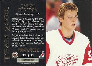 1992-93 Pinnacle Canadian - Team 2000 #30 Sergei Fedorov Back