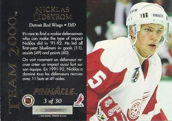 1992-93 Pinnacle Canadian - Team 2000 #3 Nicklas Lidstrom Back