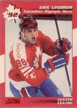 1992-93 Score Canadian - Canadian Olympic Heroes #1 Eric Lindros Front