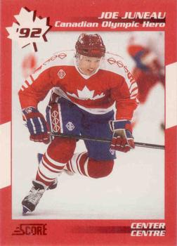 1992-93 Score Canadian - Canadian Olympic Heroes #2 Joe Juneau Front
