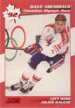 1992-93 Score Canadian - Canadian Olympic Heroes #3 Dave Archibald Front