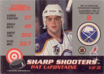 1992-93 Score Canadian - Sharp Shooters #8 Pat LaFontaine Back