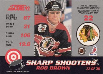 1992-93 Score Canadian - Sharp Shooters #22 Rob Brown Back