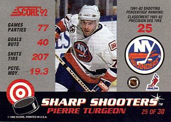 1992-93 Score Canadian - Sharp Shooters #25 Pierre Turgeon Back