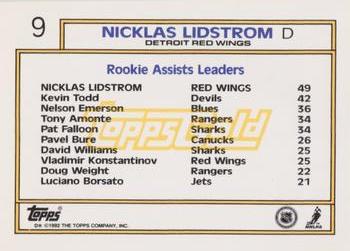 1992-93 Topps - Gold #9 Nicklas Lidstrom Back