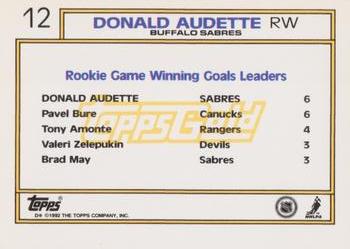 1992-93 Topps - Gold #12 Donald Audette Back