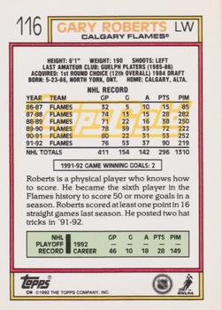 1992-93 Topps - Gold #116 Gary Roberts Back
