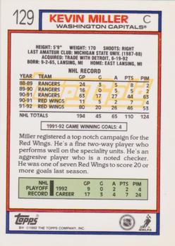 1992-93 Topps - Gold #129 Kevin Miller Back