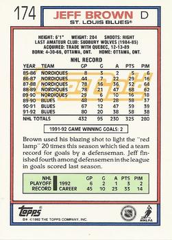 1992-93 Topps - Gold #174 Jeff Brown Back