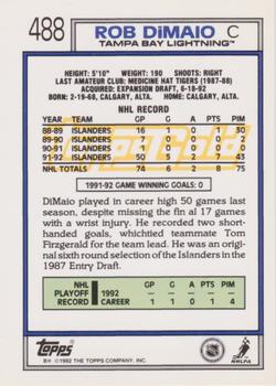 1992-93 Topps - Gold #488 Rob DiMaio Back
