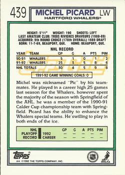1992-93 Topps - Gold #439 Michel Picard Back