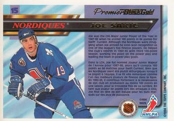 1993-94 O-Pee-Chee Premier - Black Gold #15 Joe Sakic Back