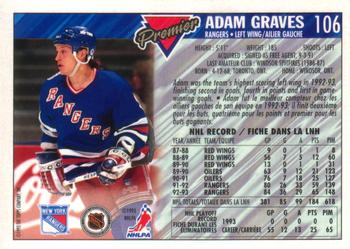1993-94 O-Pee-Chee Premier - Gold #106 Adam Graves Back
