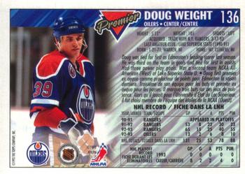 1993-94 O-Pee-Chee Premier - Gold #136 Doug Weight Back