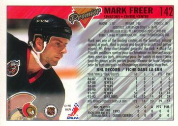 1993-94 O-Pee-Chee Premier - Gold #142 Mark Freer Back