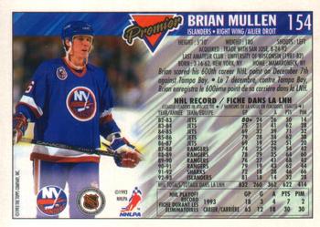1993-94 O-Pee-Chee Premier - Gold #154 Brian Mullen Back