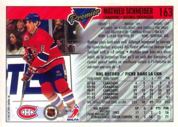 1993-94 O-Pee-Chee Premier - Gold #163 Mathieu Schneider Back