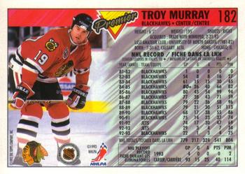 1993-94 O-Pee-Chee Premier - Gold #182 Troy Murray Back