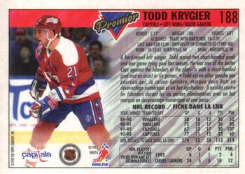 1993-94 O-Pee-Chee Premier - Gold #188 Todd Krygier Back