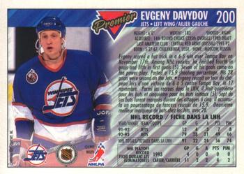 1993-94 O-Pee-Chee Premier - Gold #200 Evgeny Davydov Back
