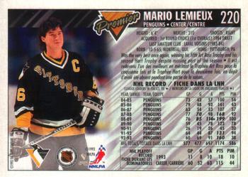 1993-94 O-Pee-Chee Premier - Gold #220 Mario Lemieux Back