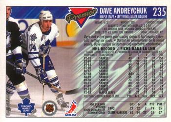 1993-94 O-Pee-Chee Premier - Gold #235 Dave Andreychuk Back