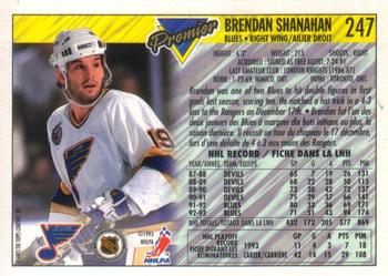 1993-94 O-Pee-Chee Premier - Gold #247 Brendan Shanahan Back
