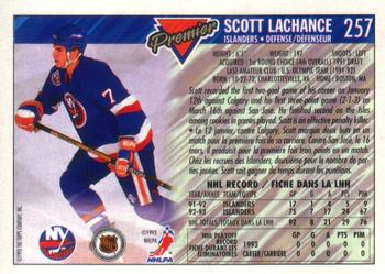 1993-94 O-Pee-Chee Premier - Gold #257 Scott Lachance Back